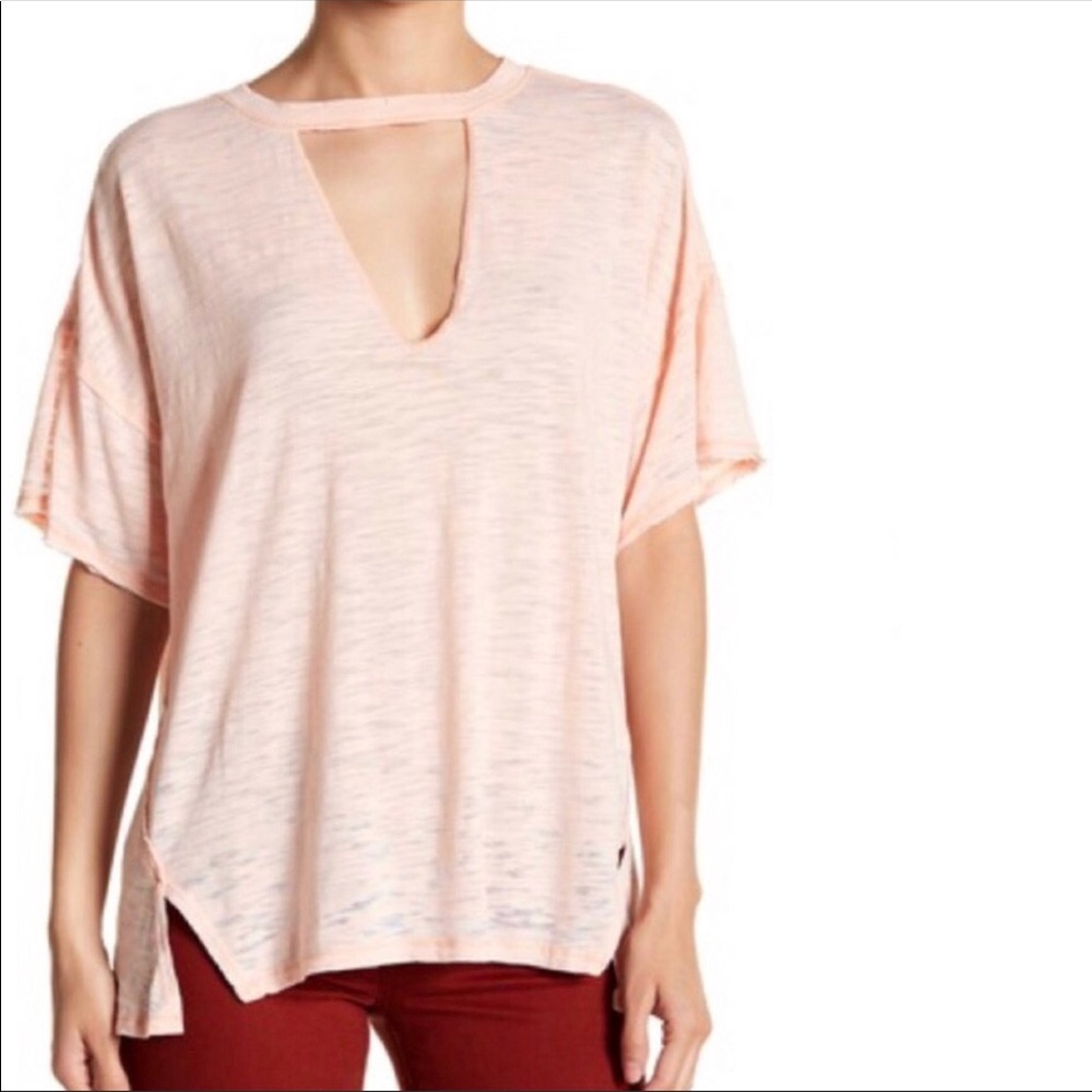 WE THE FREE SHEER DISTRESSED CHOKER TEE